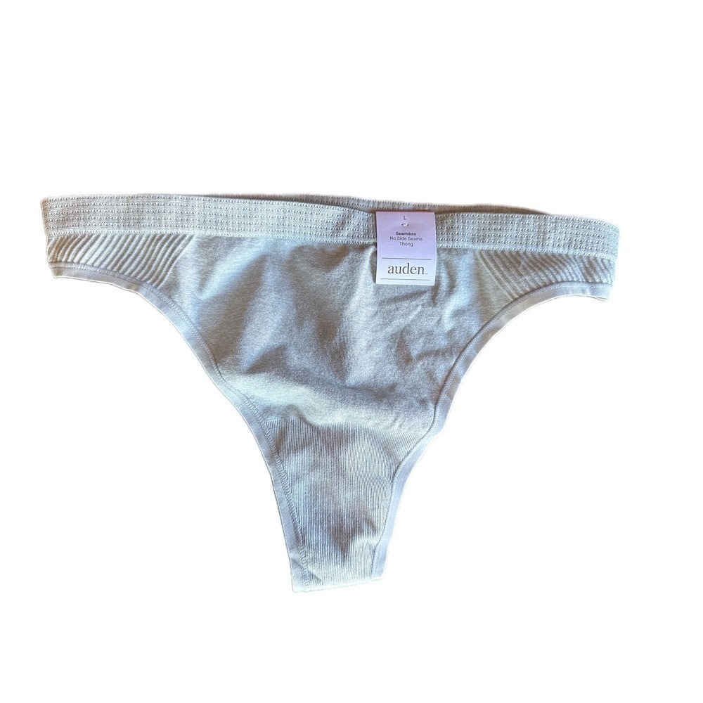 Auden Seamless No Side Seams Thong Light Heather Gray Women's Size Lβ